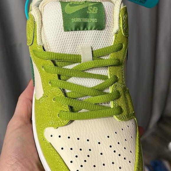 Kids Green and White Sneakers - Picture 3 of 4